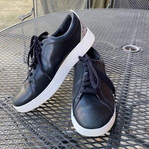 Rally Glitter Black FitFlop Leather Sneakers